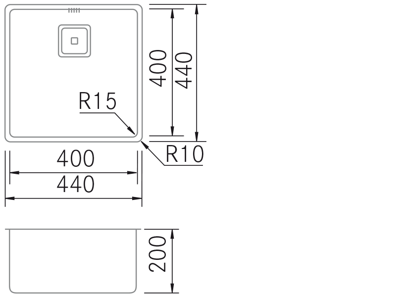 Sinks - BMR-4040 - Technical design