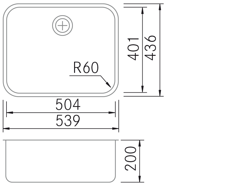 Sinks - BM Top-5040 - Technical design