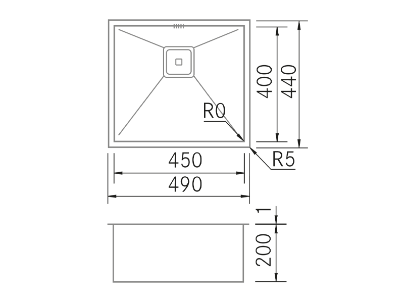 Sinks - BTK-4540 Filo - Technical design