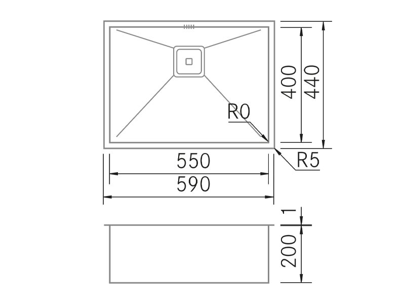 Sinks - BTK-5540 Filo - Technical design