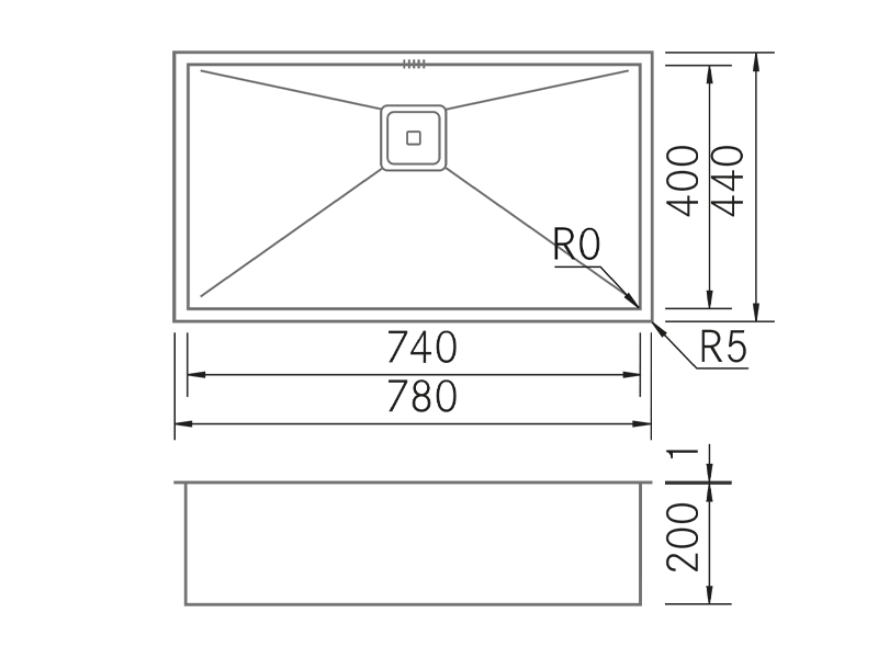 Sinks - BTK-7440 Filo - Technical design