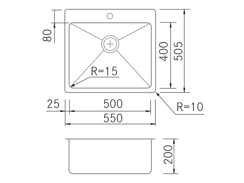 Sinks - Slim 60 Filo - Technical design