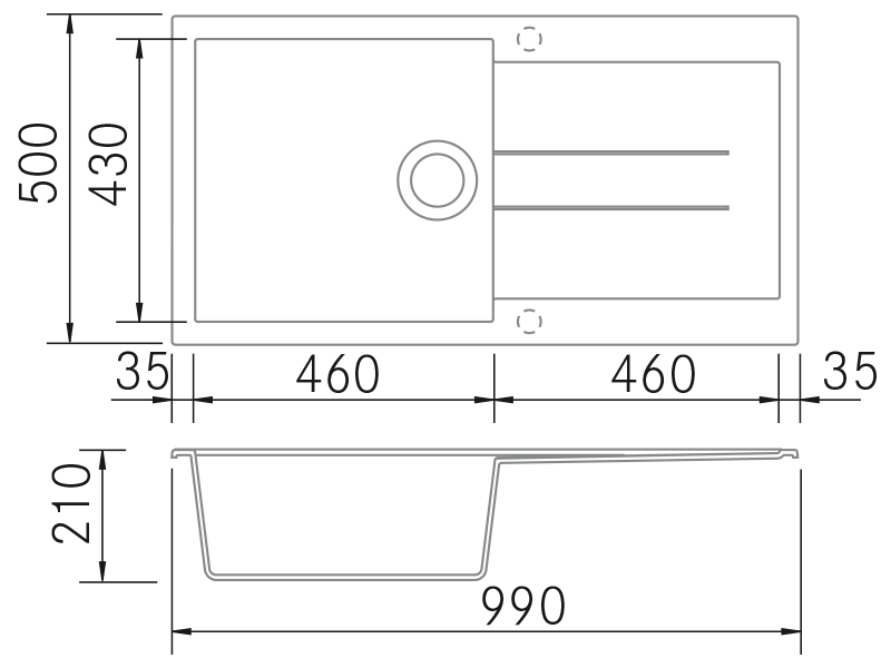 Sinks - Amanda 12 - Technical design