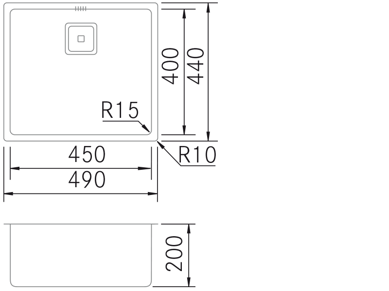 Sinks - BMR-OE 4540 - Technical design