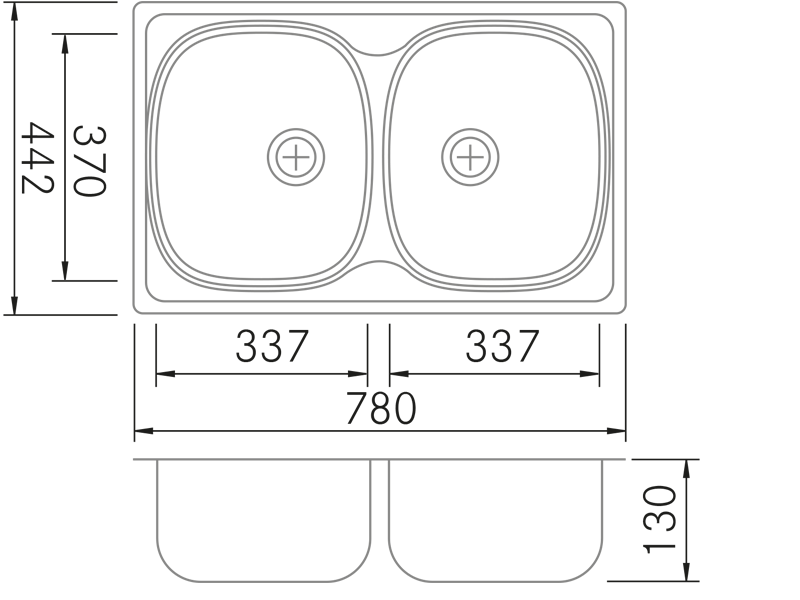 Sinks - Duo 780 - Technical design