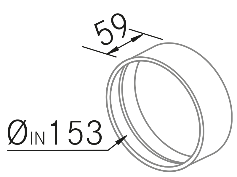Range Hoods - Conector conducto redondo Ø150 - Technical design