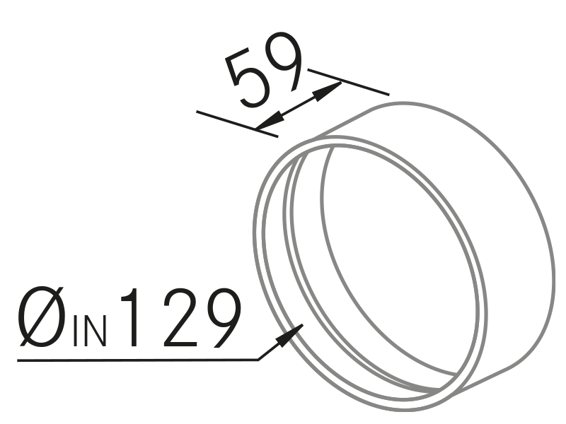 Range Hoods - Conector conducto redondo Ø125 - Technical design
