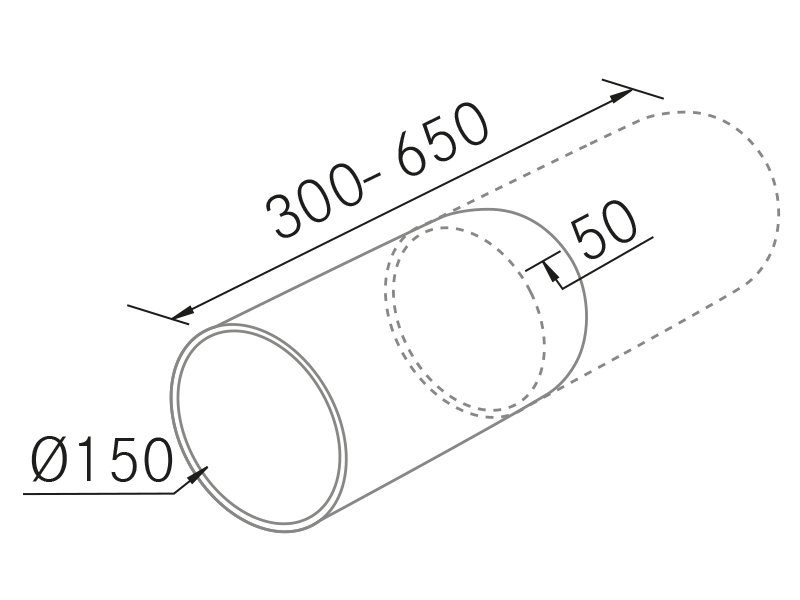 Range Hoods - Conector de pared - Technical design