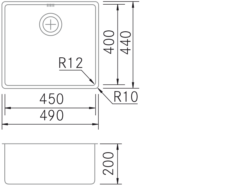 Sinks - PVD Cobre 4540 - Technical design