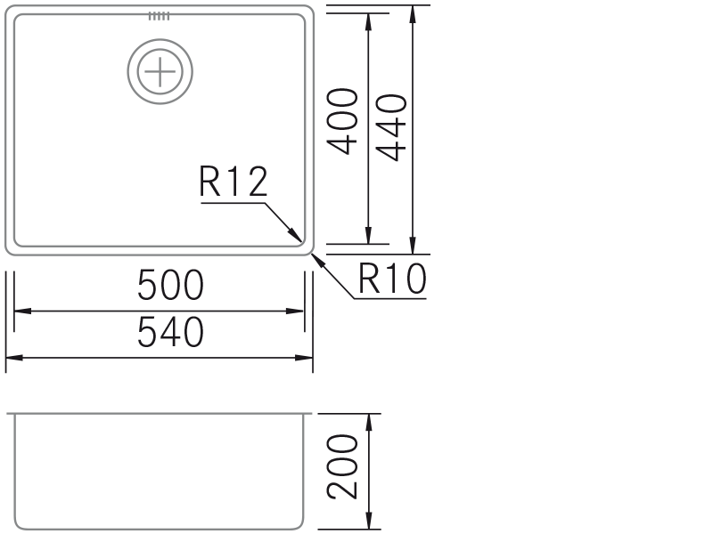 Sinks - PVD Cobre 5040 - Technical design