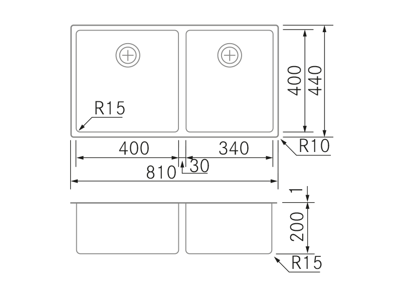 Sinks - BMR D-40-34 - Technical design