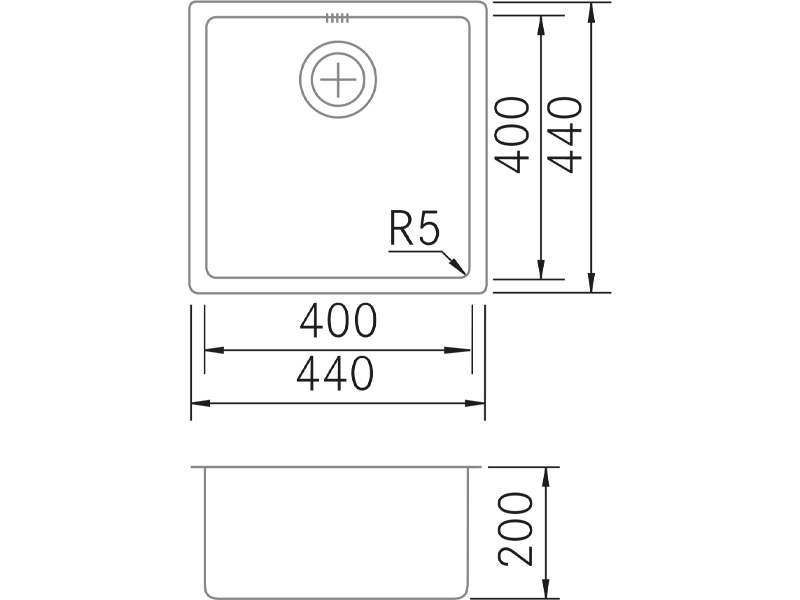 Sinks - QB - 40 BE - Technical design