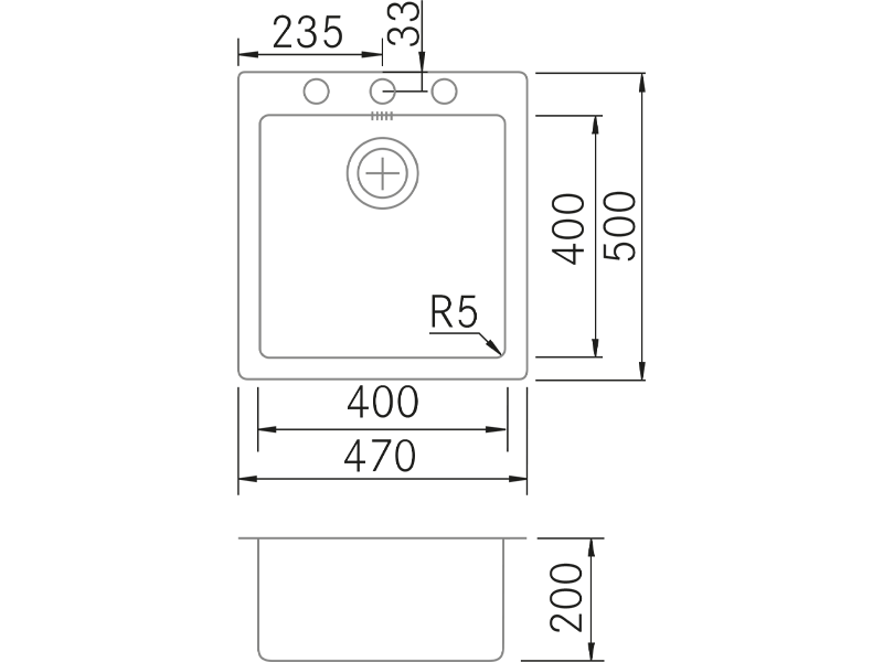 Sinks - QB - 40 SE - Technical design