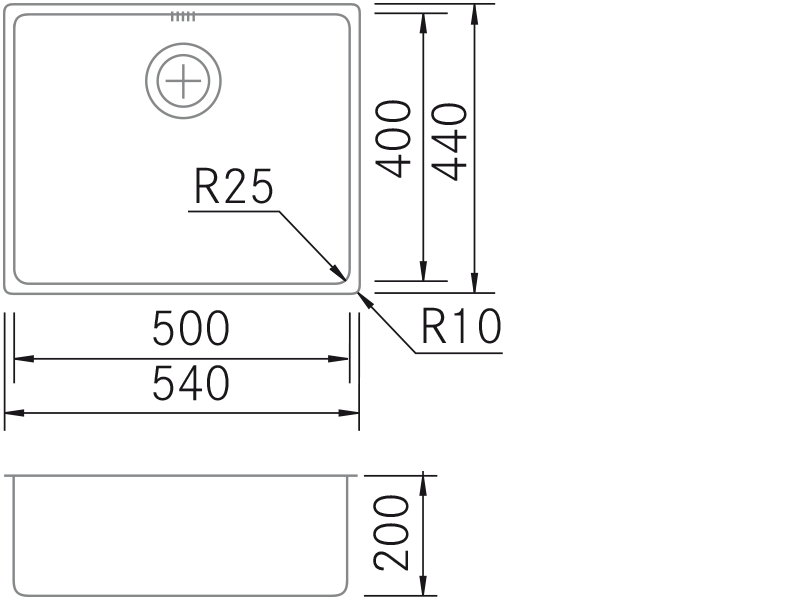 Sinks - ZN-TOP - 5040 - Technical design