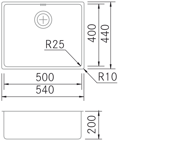 Sinks - ZN-TOP - 5040 - Technical design