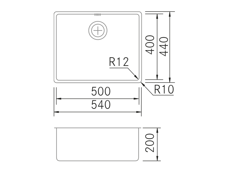 Sinks - PVD Gold 5040 - Technical design