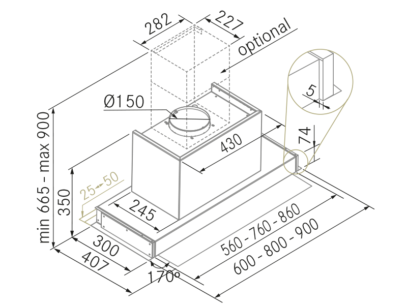 Range Hoods - Note DripOff - Technical design