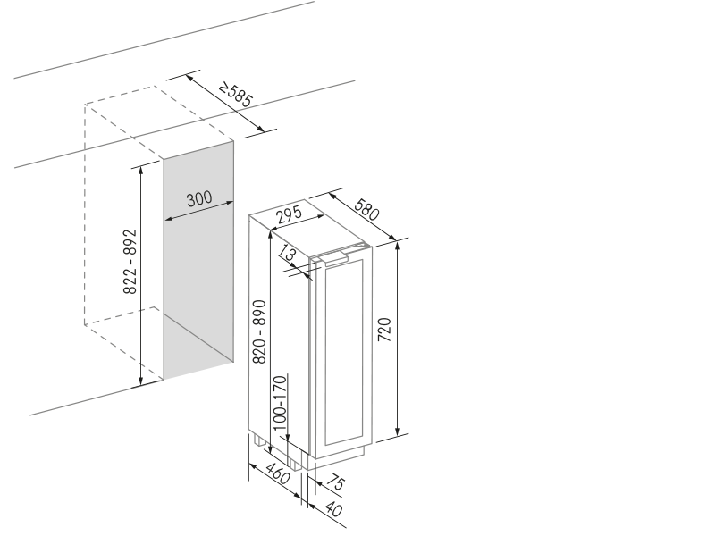 Wine cooler - Medoc 30 - Technical design